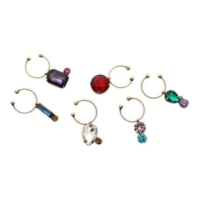 Jeweled Wine Charms, Set of 6