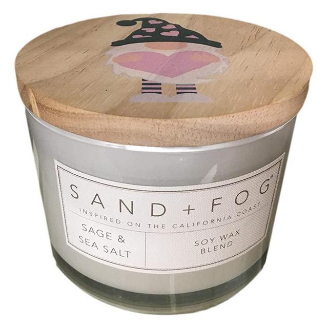 Sand + Fog Sage & Sea Salt Scented Candle, 2 Wick, 12 Oz (White)