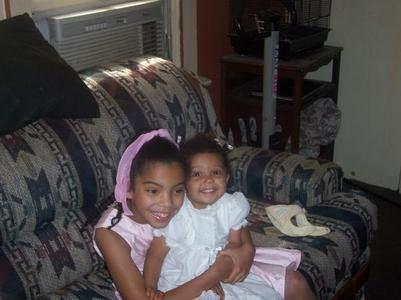 Shayla and Zaynah Easter morning
