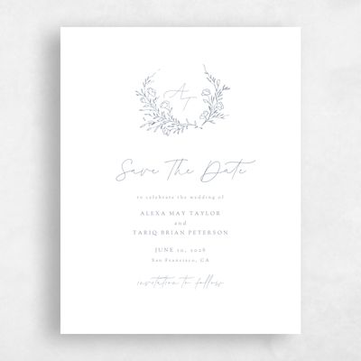 White Wedding Save the Date - Marnina Portrait