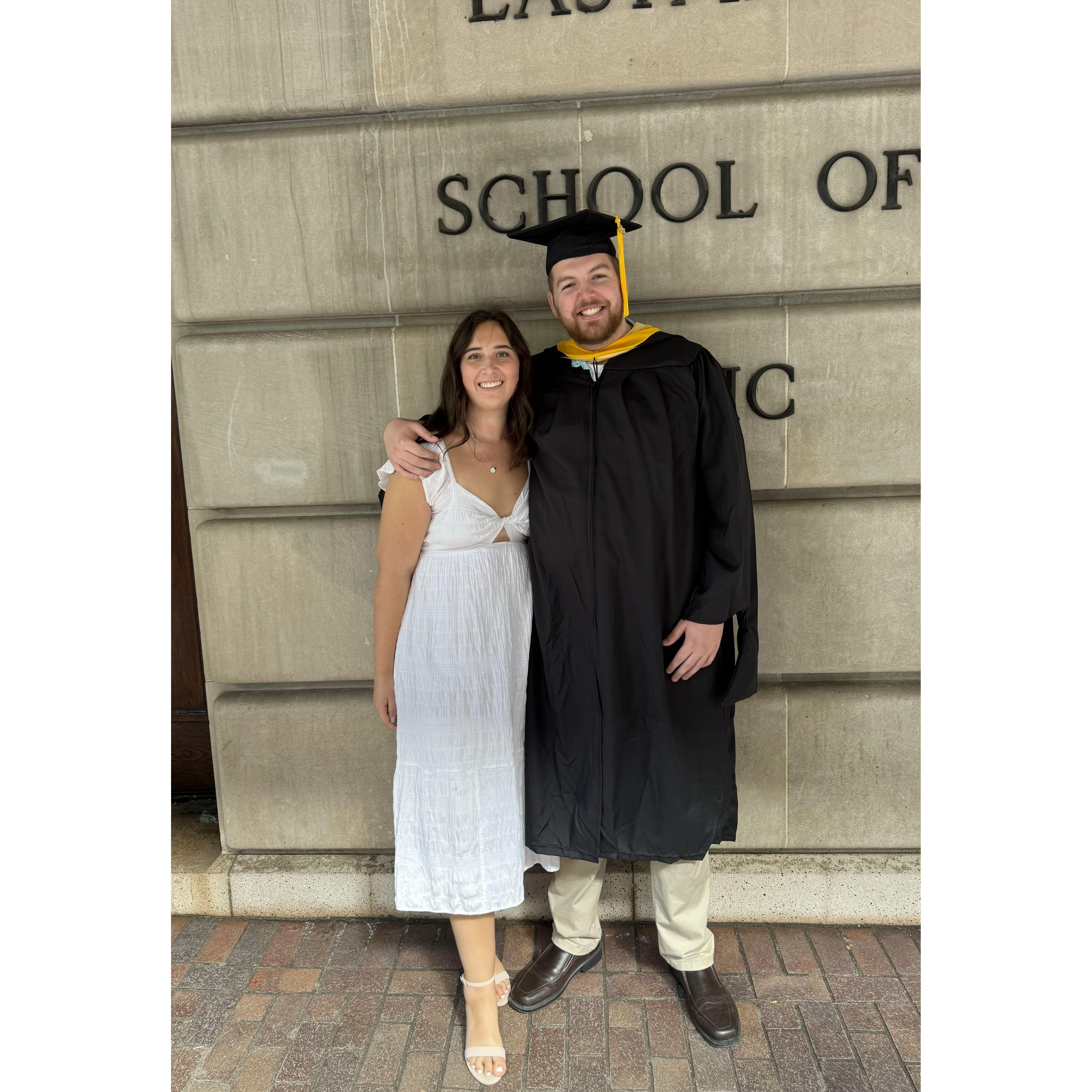 Celebrating Nick earning his Master of Science in Biophysics