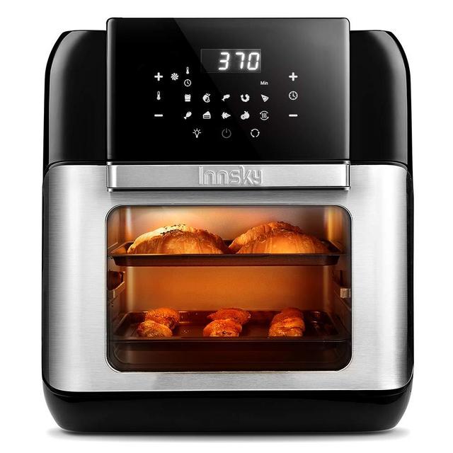 Innsky Air Fryer Oven, 10.6QT 1500W Electric Air Fryer with LED Digital Touchscreen 10-in-1 Countertop Oven with Dehydrator & Rotisserie, 6 Accessories & 32 Recipes & 2 Years Warranty