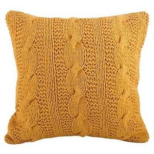 Saffron Cable Knit Design Throw Pillow (20"x20") Saro Lifestyle