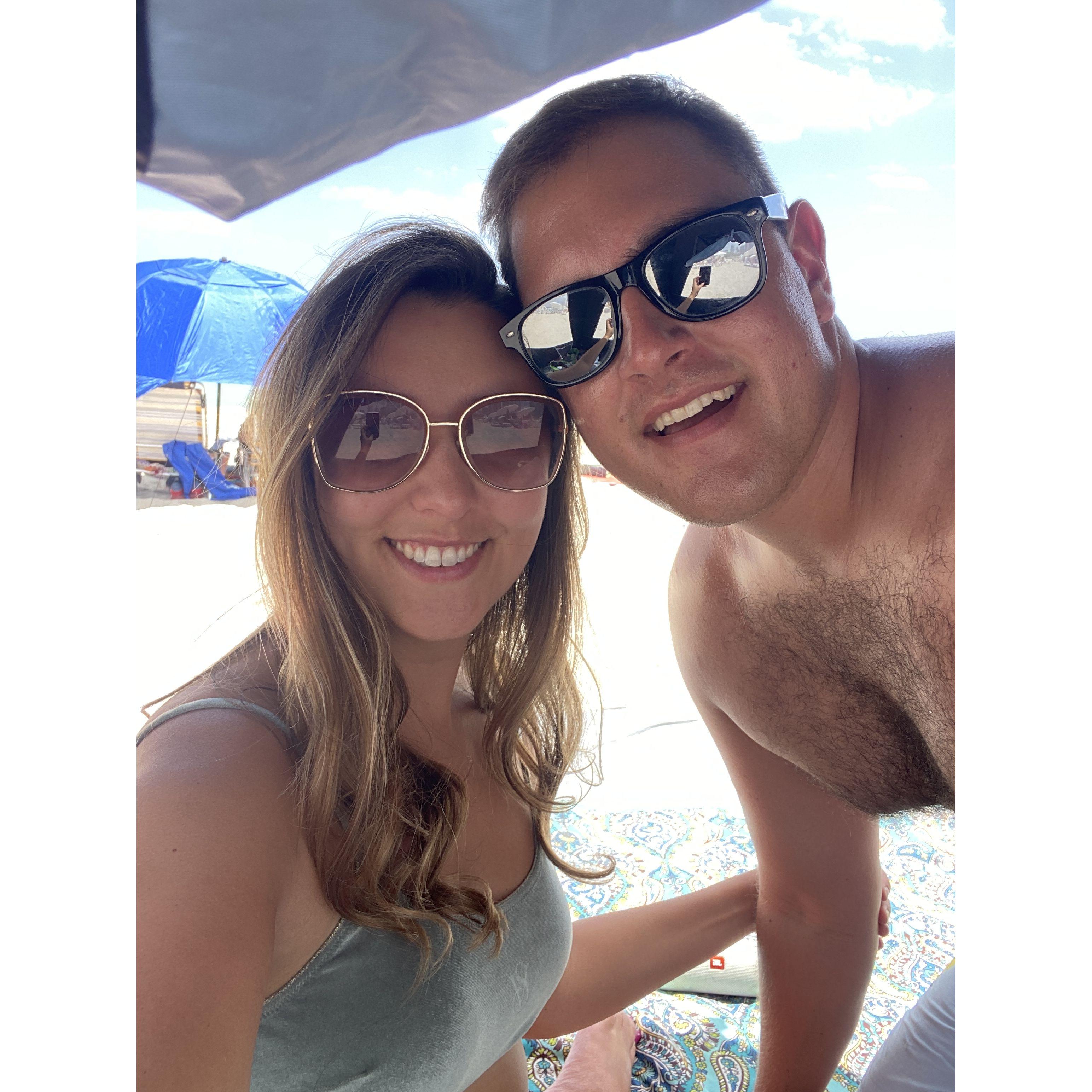 A view from inside the favorite beach tent! A typical sight for Jordan and Fred on most weekends!