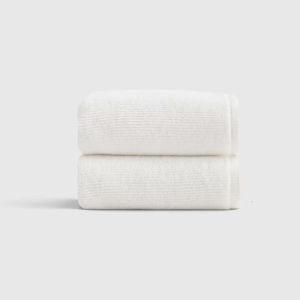 Turkish Ribbed Quick Dry Hand Towel (Set of 2) in White