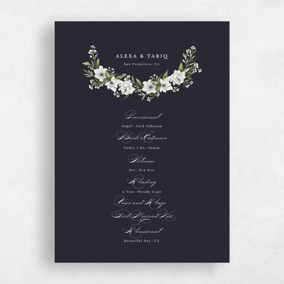 Ebony, Black Wedding Program - Cordova
