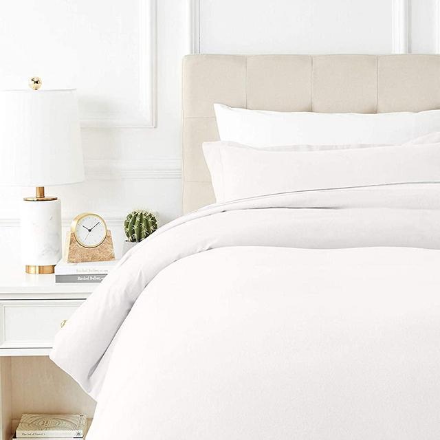 Ashton Sheets 600 Thread Count 3Pc Duvet Cover Set, 100% Long Staple Egyptian Cotton Quilt Cover, Silky Soft, Breathable with Hidden Zipper Closure(White, Queen/Full)