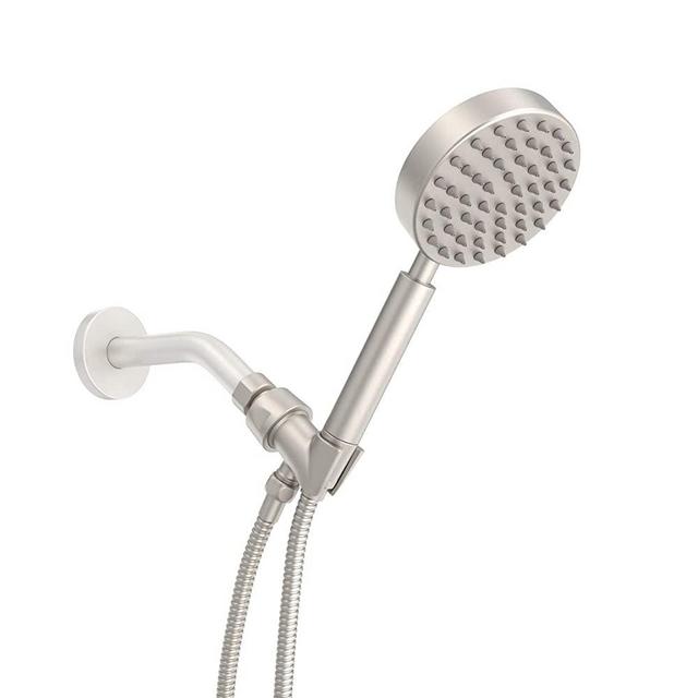 All Metal Hand Held Shower Head with Hose and Holder, Brushed Nickel | 1.75 GPM Rainfall Flow with Removable Restrictor | 4" Handheld Showerhead, 72 Inch Long Flexible Hose, Adjustable Bracket