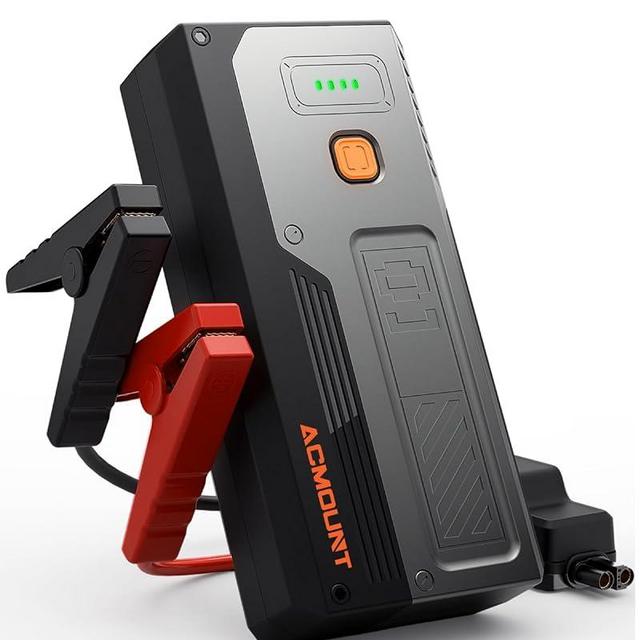 Acmount Car Jump Starter Portable, 2000A Peak Car Battery Jump Starter for Up to 8L Gas & 6.5L Diesel Engines, 12V Portable Car Battery Starter with 3 Modes LED Light, USB Quick Charge