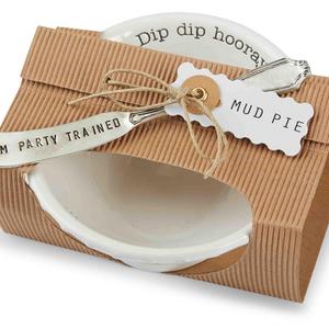 Mud Pie Circa Hooray Dip Set, White