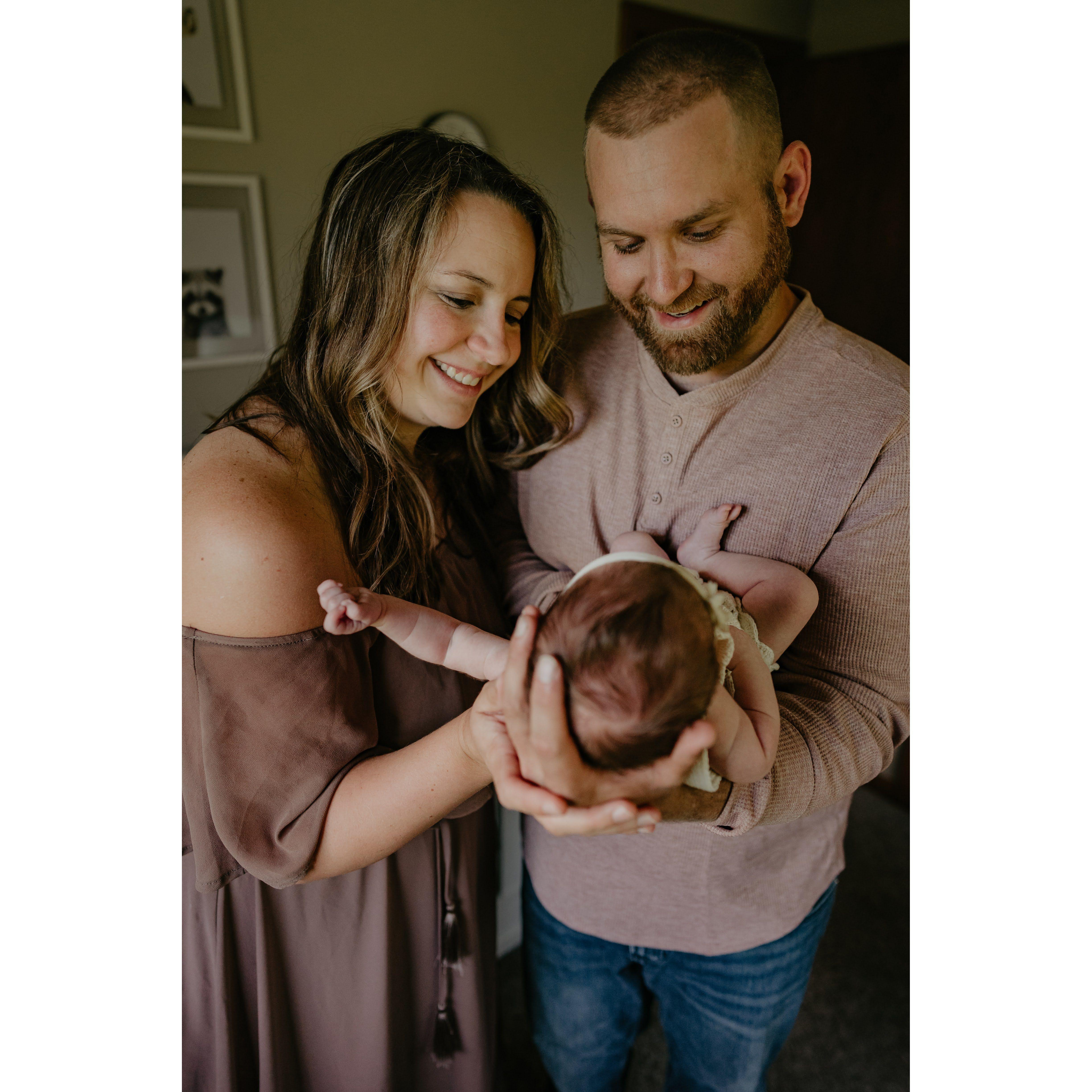 New born photos with our girl