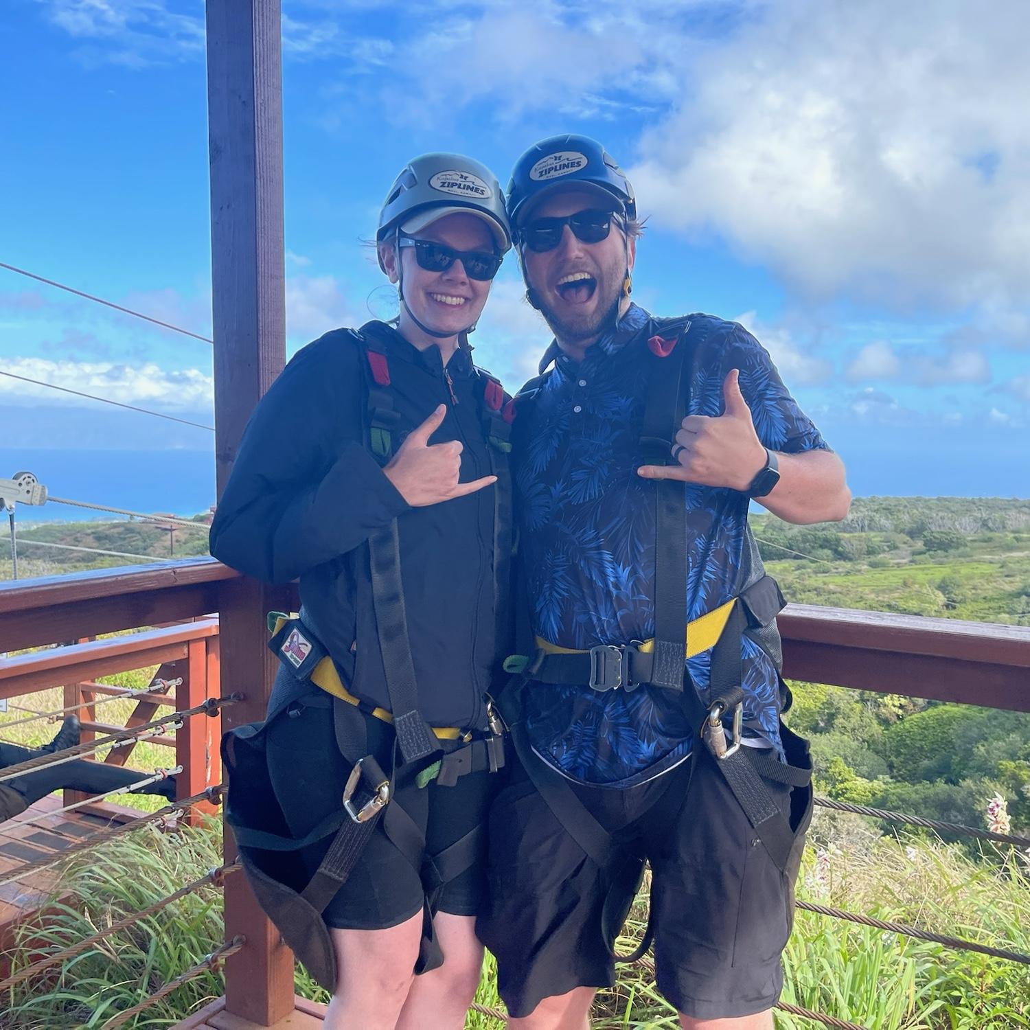 Zip lining in Maui!