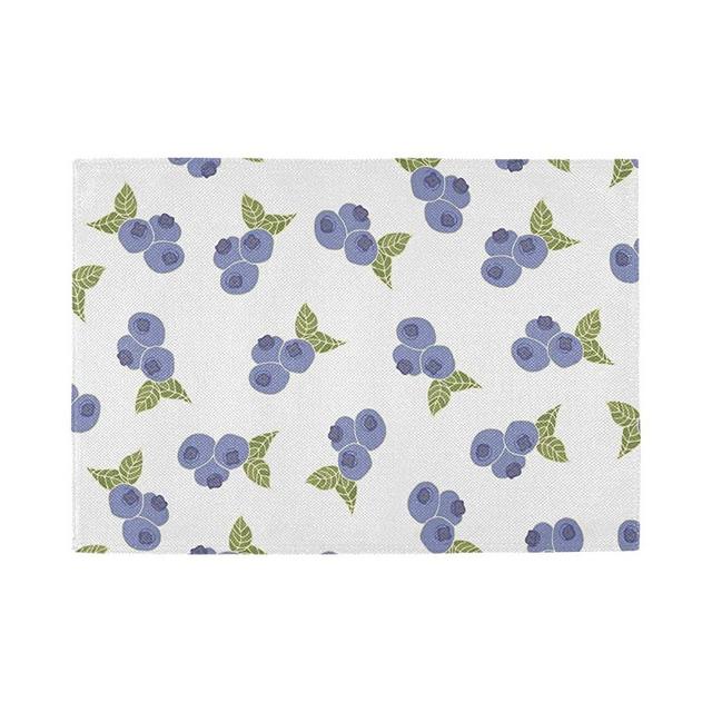 Blueangle Blueberry Place Mat Set of 6,Decorative Placemats Christmas Dining Table Mats Stain-Resistant Kitchen Place Mats