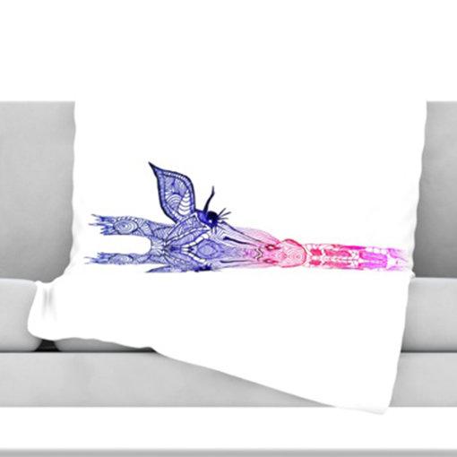 KESS InHouse - Rainbow Giraffe Fleece Throw Blanket