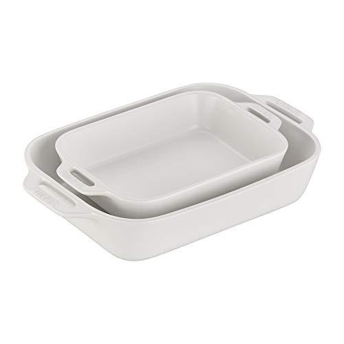 Staub 40508-073 Ceramics Rectangular Baking Dish Set, 2-piece, Matte White