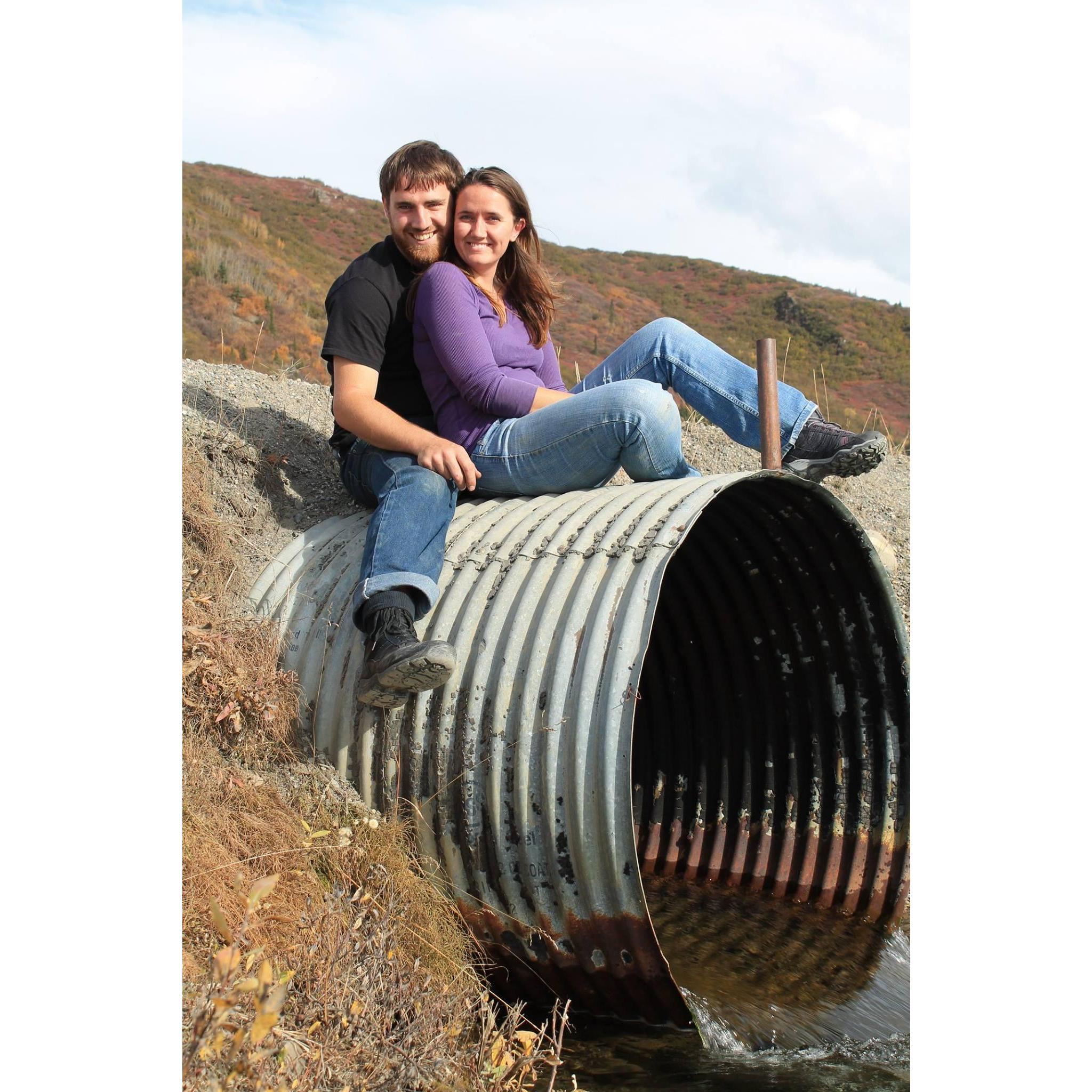 Our first photo together as a couple!