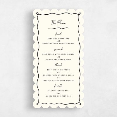 Yellow Scalloped Wedding Menu - Nesso