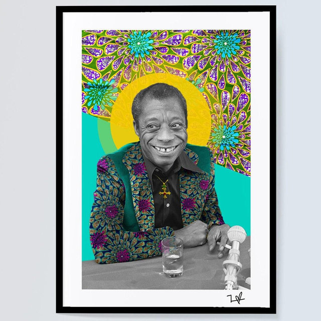 James Baldwin - Limited Edition Print - A4 Print - A3 Print - Digital Collage - Black Art - African Art