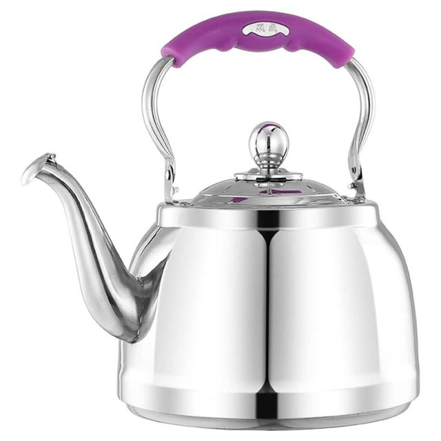 Tea kettle, 6.5L Large Capacity 304 Stainless Steel Whistling Tea Kettle Stovetop Food Grade Tea Pot with Cool Touch Ergonomic Handle, Mirror Polished