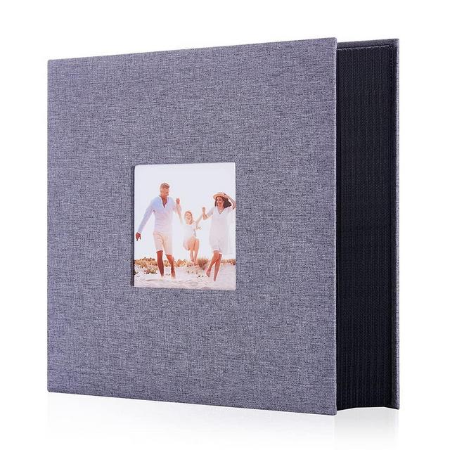 Artmag Fabric Photo Album 4x6 400 Large Capacity for Family Wedding Anniversary Linen Album Holds 400 Vertical Photos (400 Pockets, Grey)