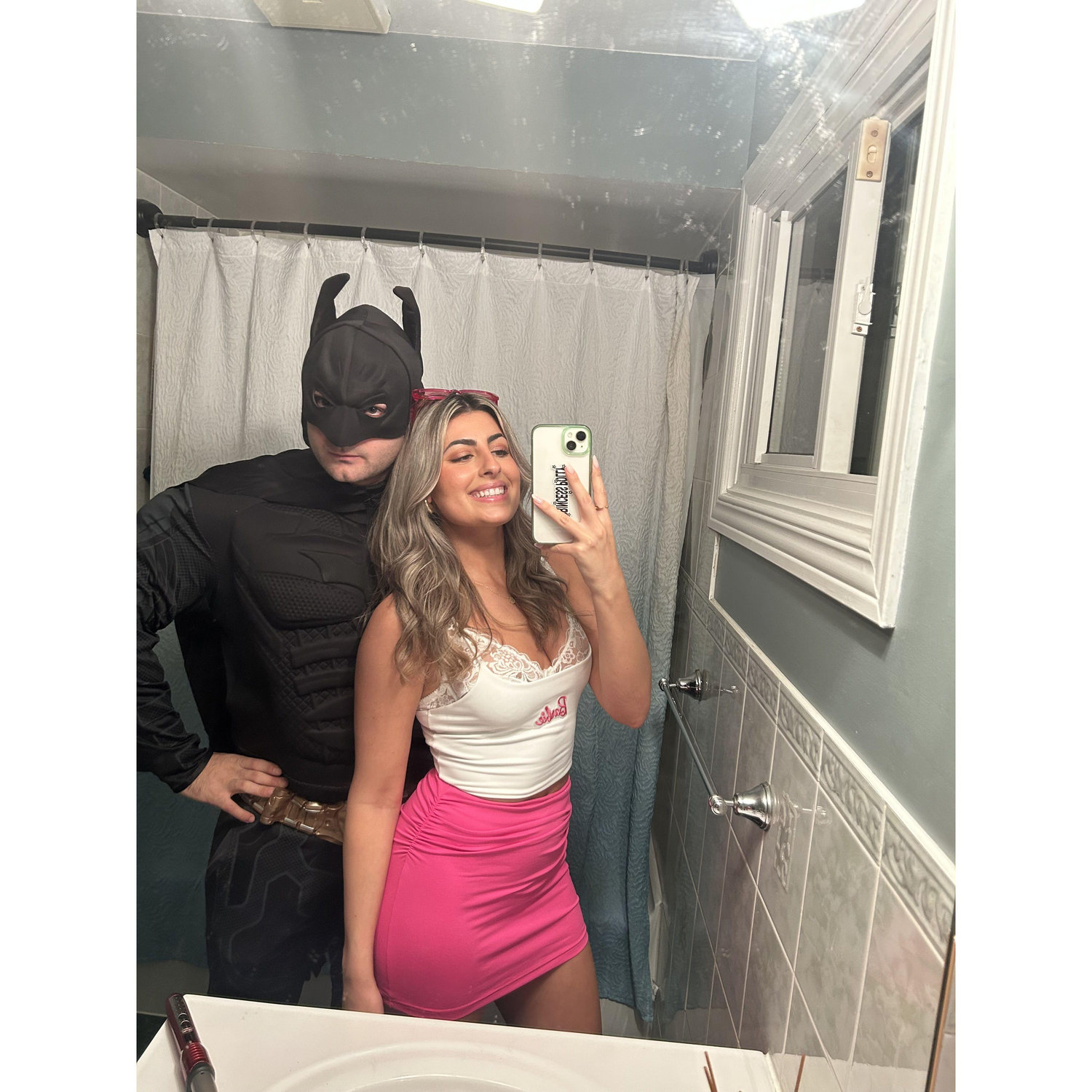 Barbie and Batman for our first Halloween together!