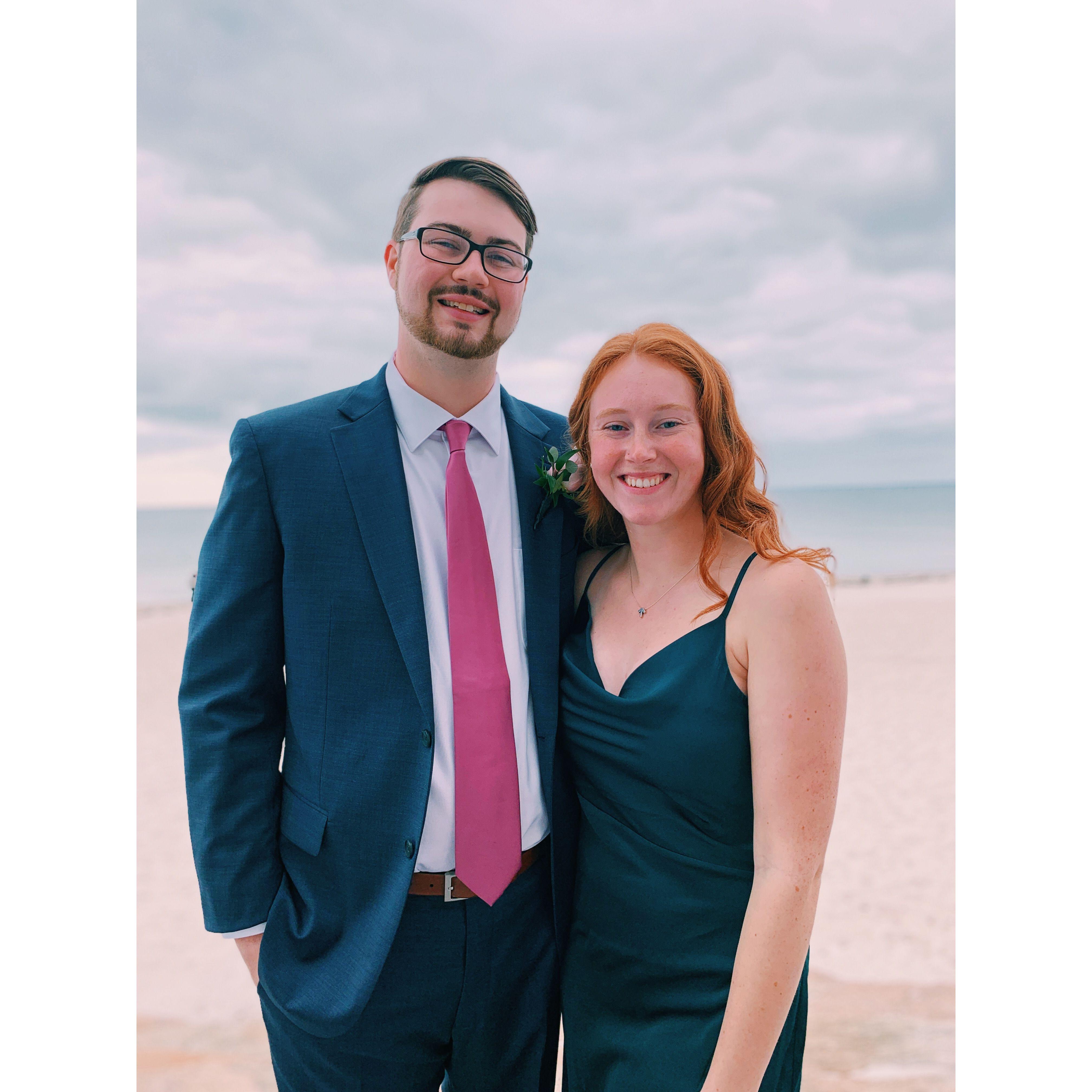 Carolyn's wedding looking dapper AF