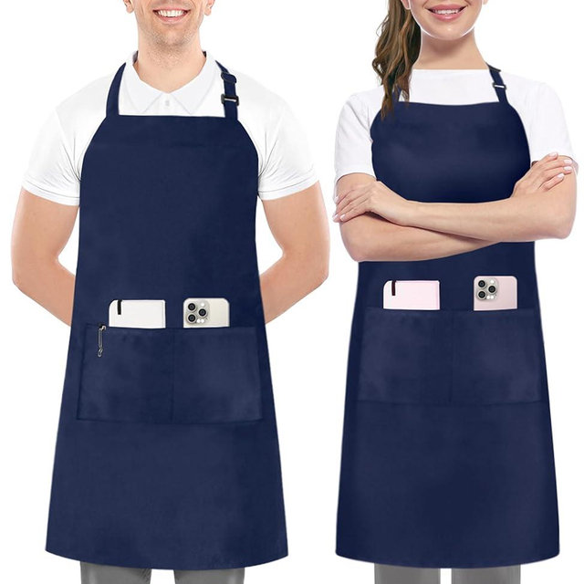 Utopia Kitchen 2 Pack Bib Apron, Adjustable with 2 Pockets, Water and Oil Resistant, Cooking Kitchen Chef Apron for Women Men