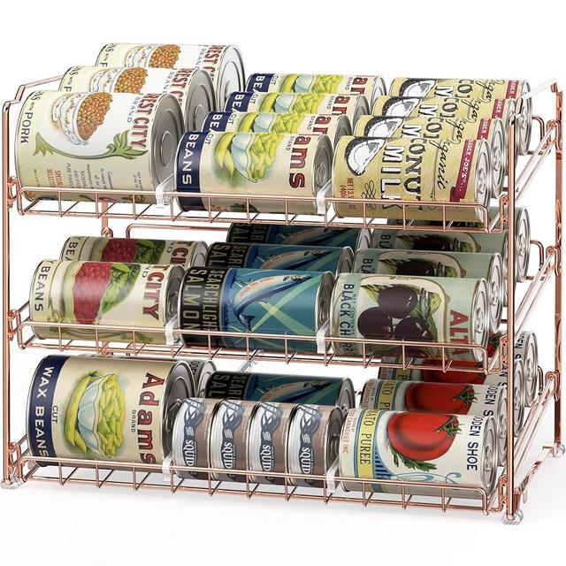 Simple Houseware Stackable Can Rack Organizer, Rose Gold