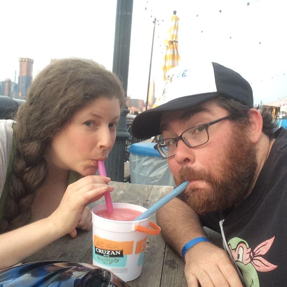 Sharing a frozé at Pier 13 in Hoboken,