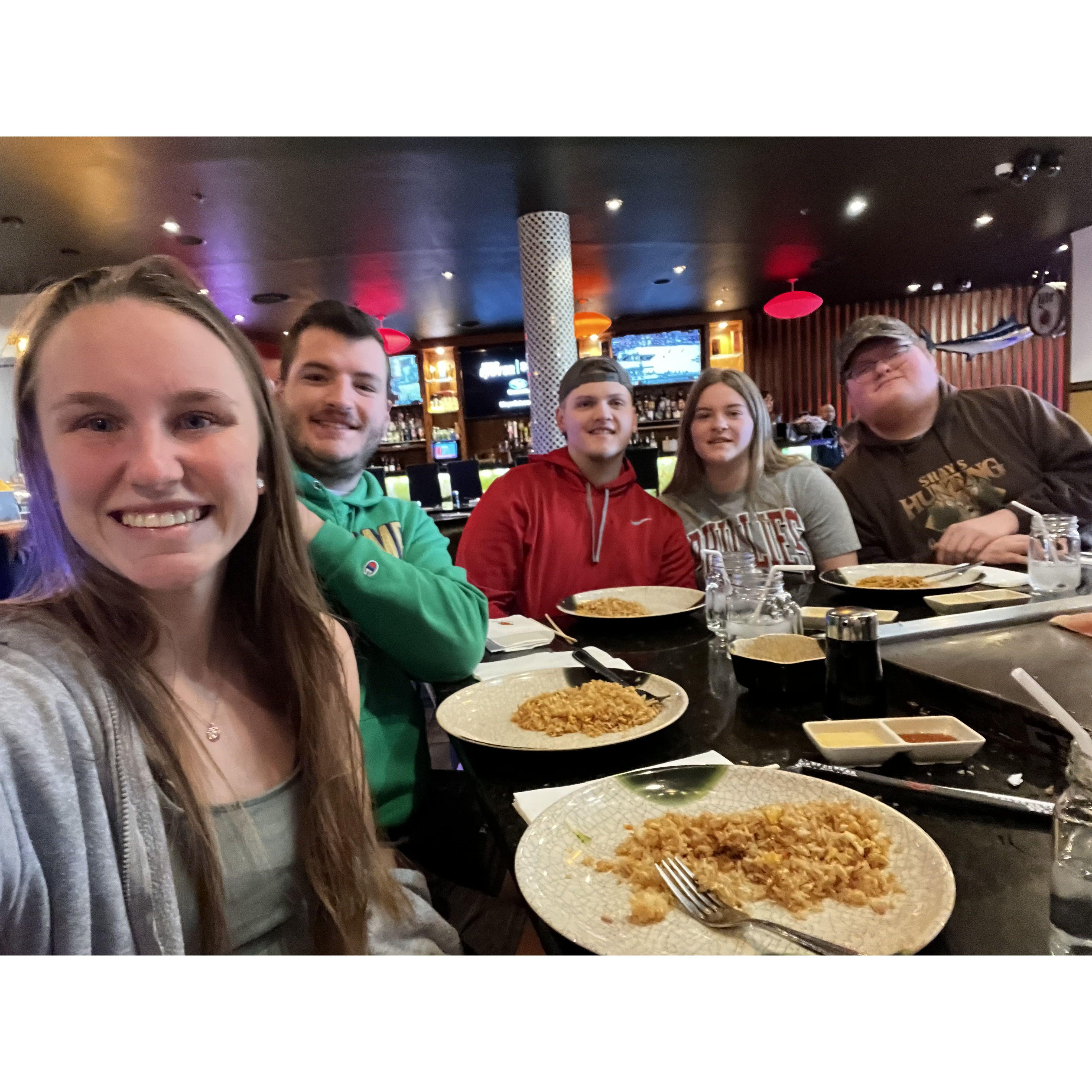 Got Hibachi with Cody's siblings over spring break