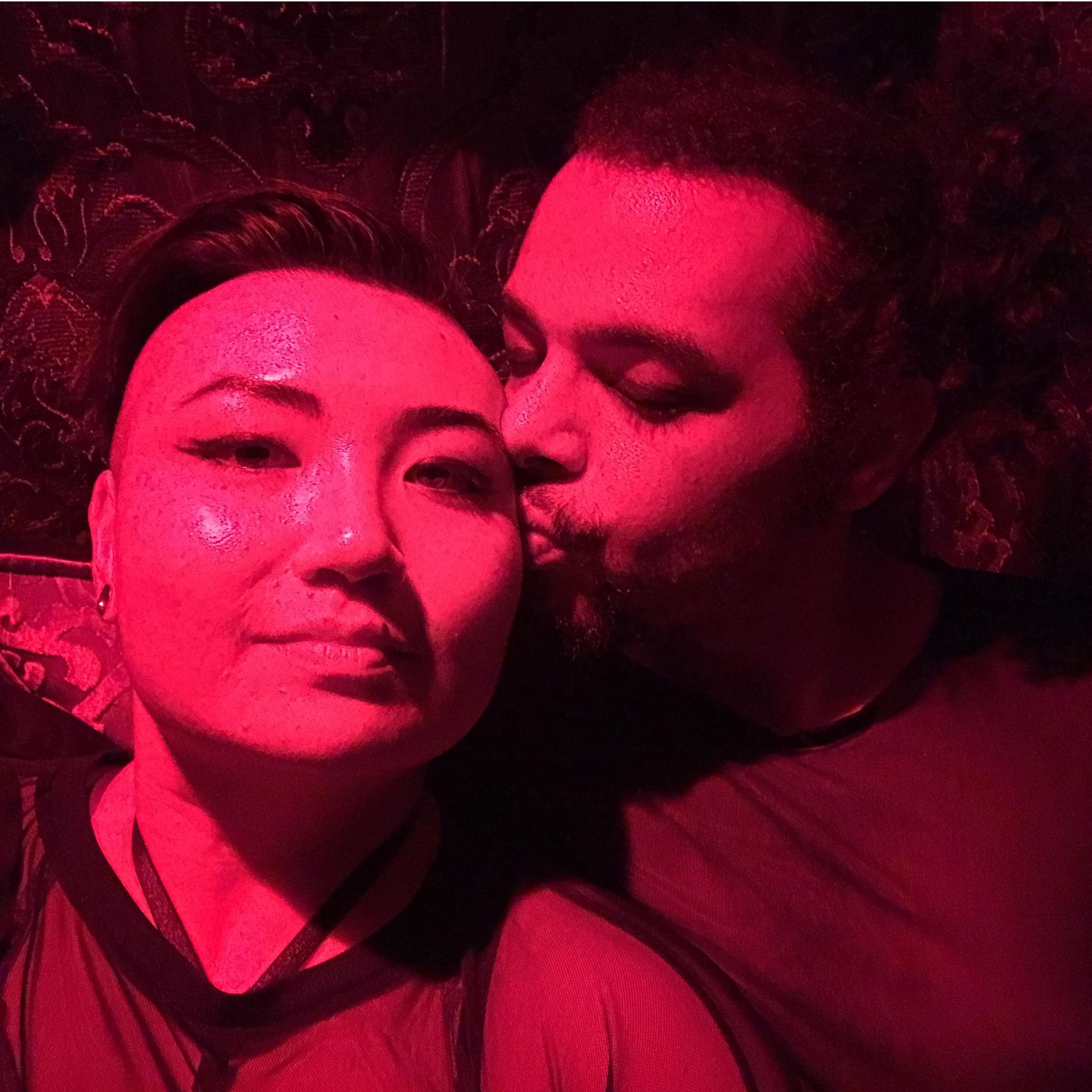 Booboo coming out with me to goth clubs because its my jam