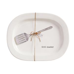 Mud Pie Grill Master Platter Set, White