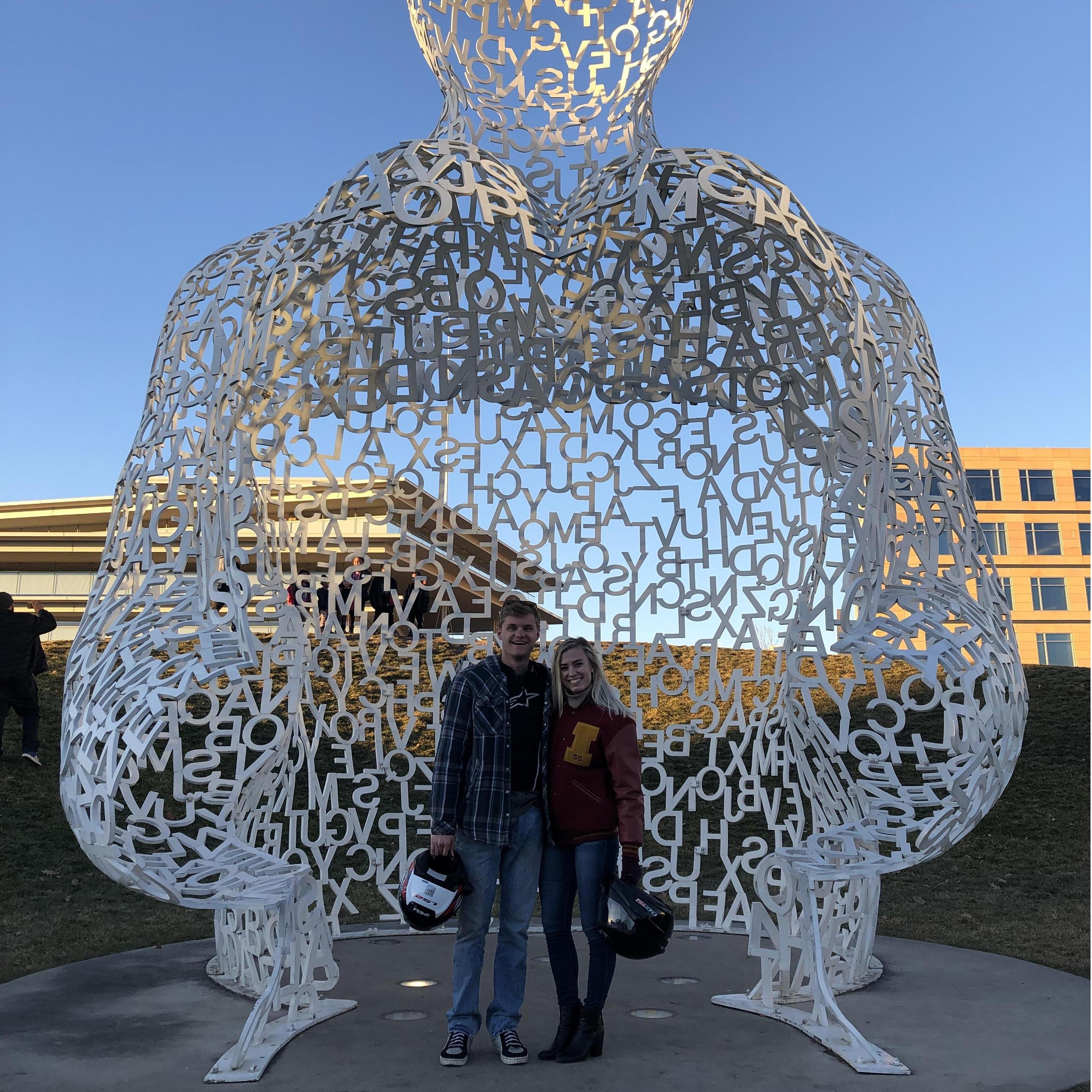 One of our first photos together! (DSM Sculpture Garden - 2017)