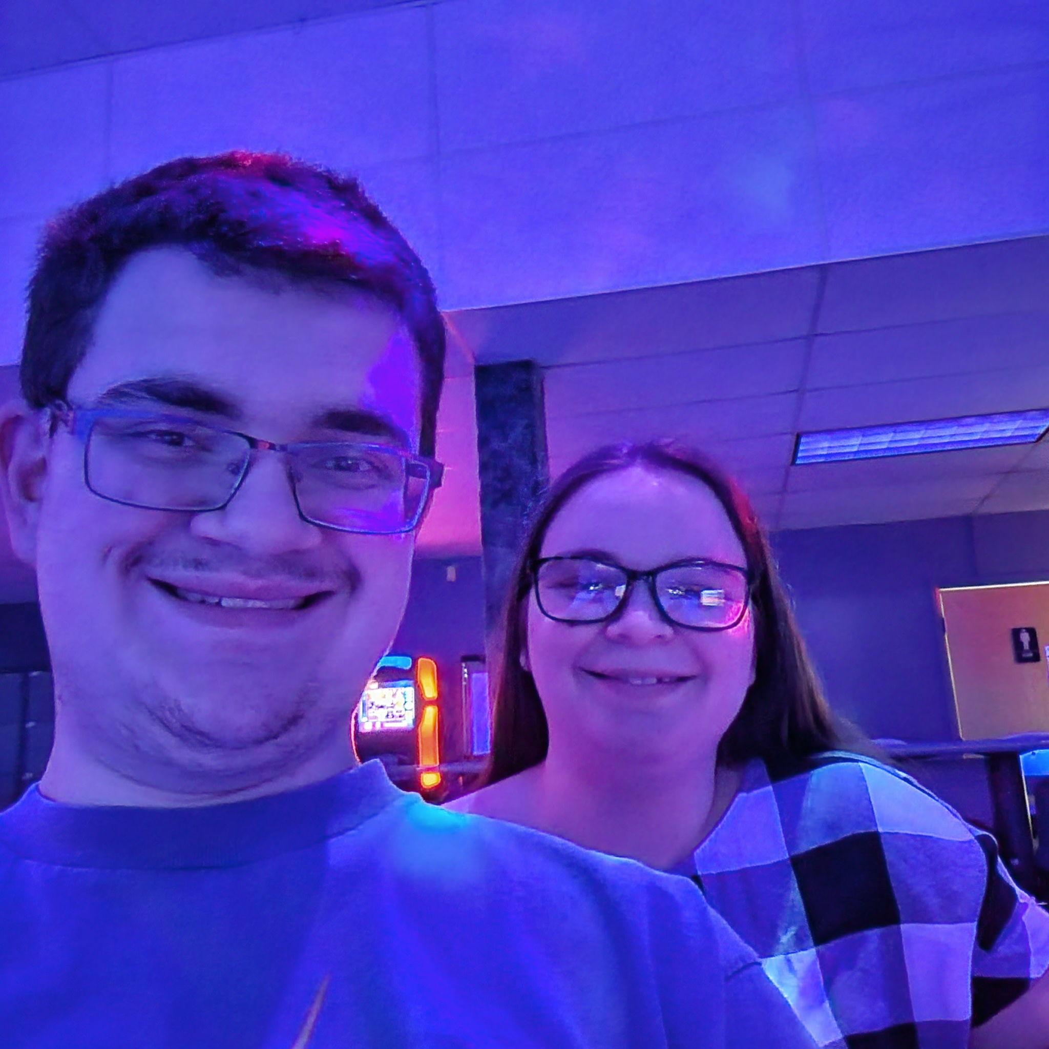 Our first date at the bowling alley.