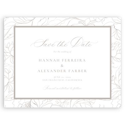 Greige, Beige Wedding Digital Save the Date - Bella Landscape