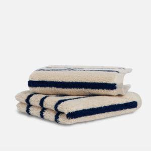Super-Plush Turkish Cotton Washcloths, in Striped Midnight Navy | Brooklinen