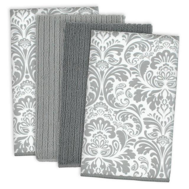 Damask 4 Piece Dish Cloth Set