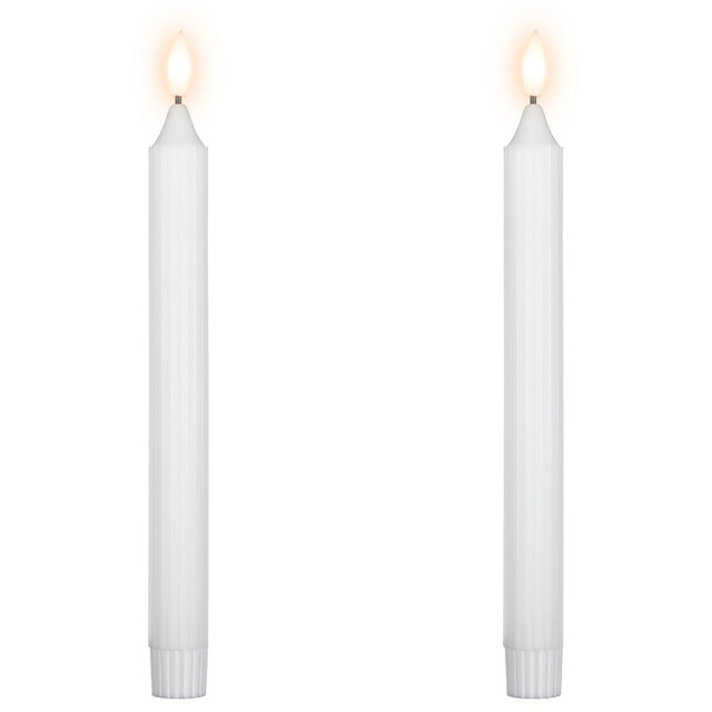 Northlight LED Flickering Flameless Taper Church-Top Christmas Candles - 9.75" - White - Set of 2