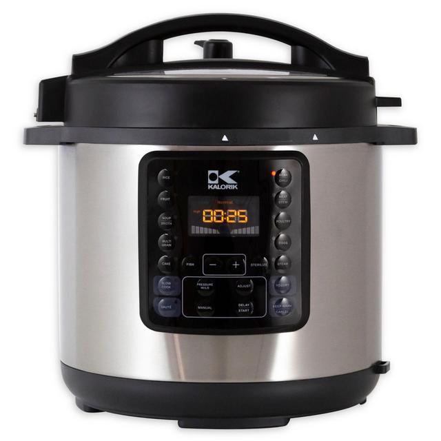Kalorik® 8 qt. 10-in-1 Multi Use Pressure Cooker in Black/Stainless Steel