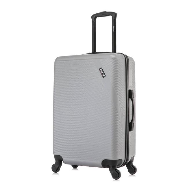 DUKAP Discovery Lightweight Hardside Medium Checked Spinner Suitcase - Silver