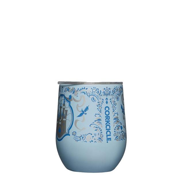 Corkcicle Disney Princess Cinderella Stemless Wine Glass Tumbler, Triple Insulated Stainless Steel Construction, Sliding Shatter-Proof Travel Lid, Keeps Beverages Chilled for 9 Hours, 12 oz