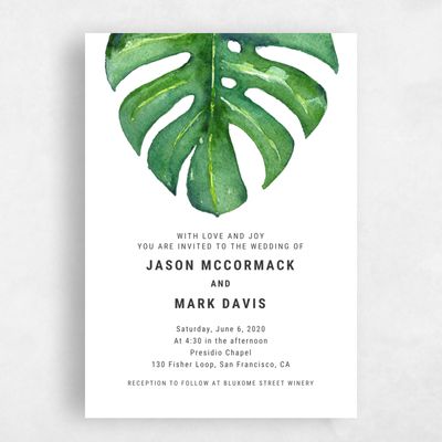 Green Greenery Wedding Invitation - Cruise Leaf