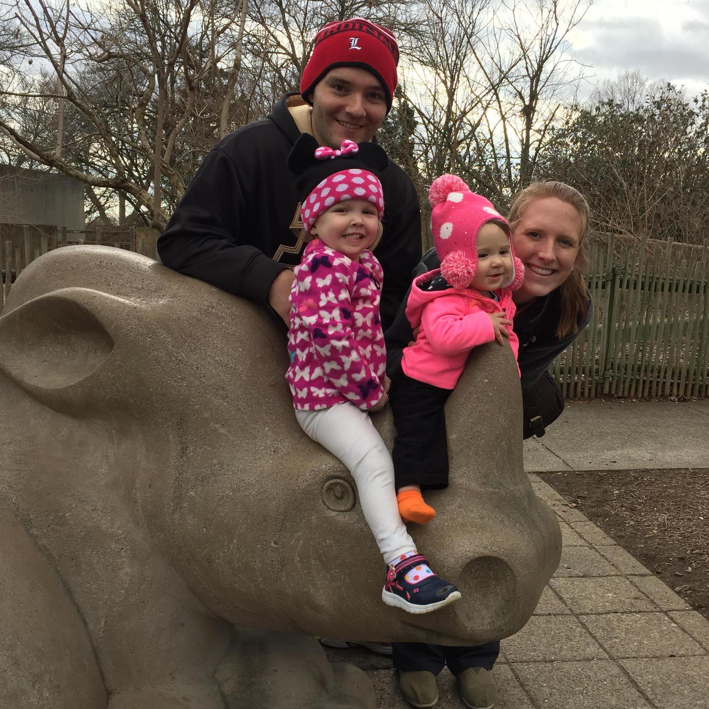 A visit to the Louisville Zoo in 2016 with Jeremy's nieces.