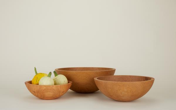 SOLID OAK BOWLS - NATURAL