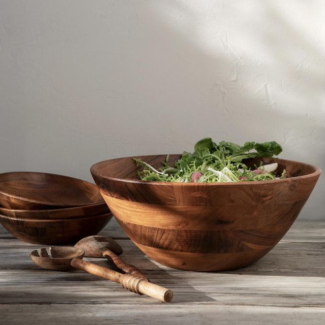 Carson 14.75" Acacia Wood Salad Serving Bowl
