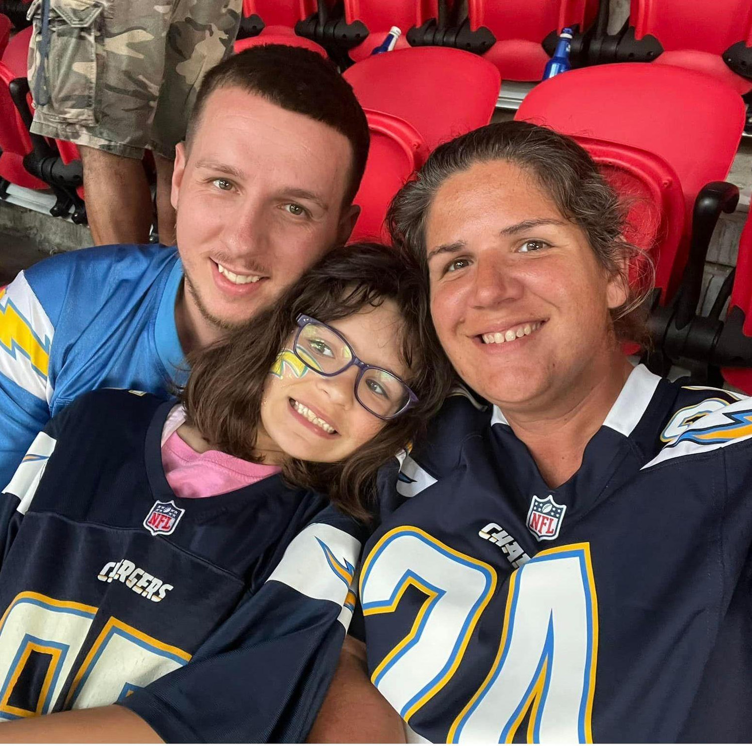 Our first Charger game! - Natalia in " the oven"