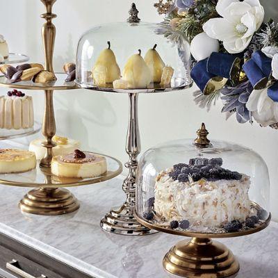 Amelie Cake Servers with Cloche - Req 24in Server in Gold