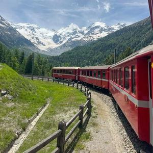 Train Ride Through the Alps