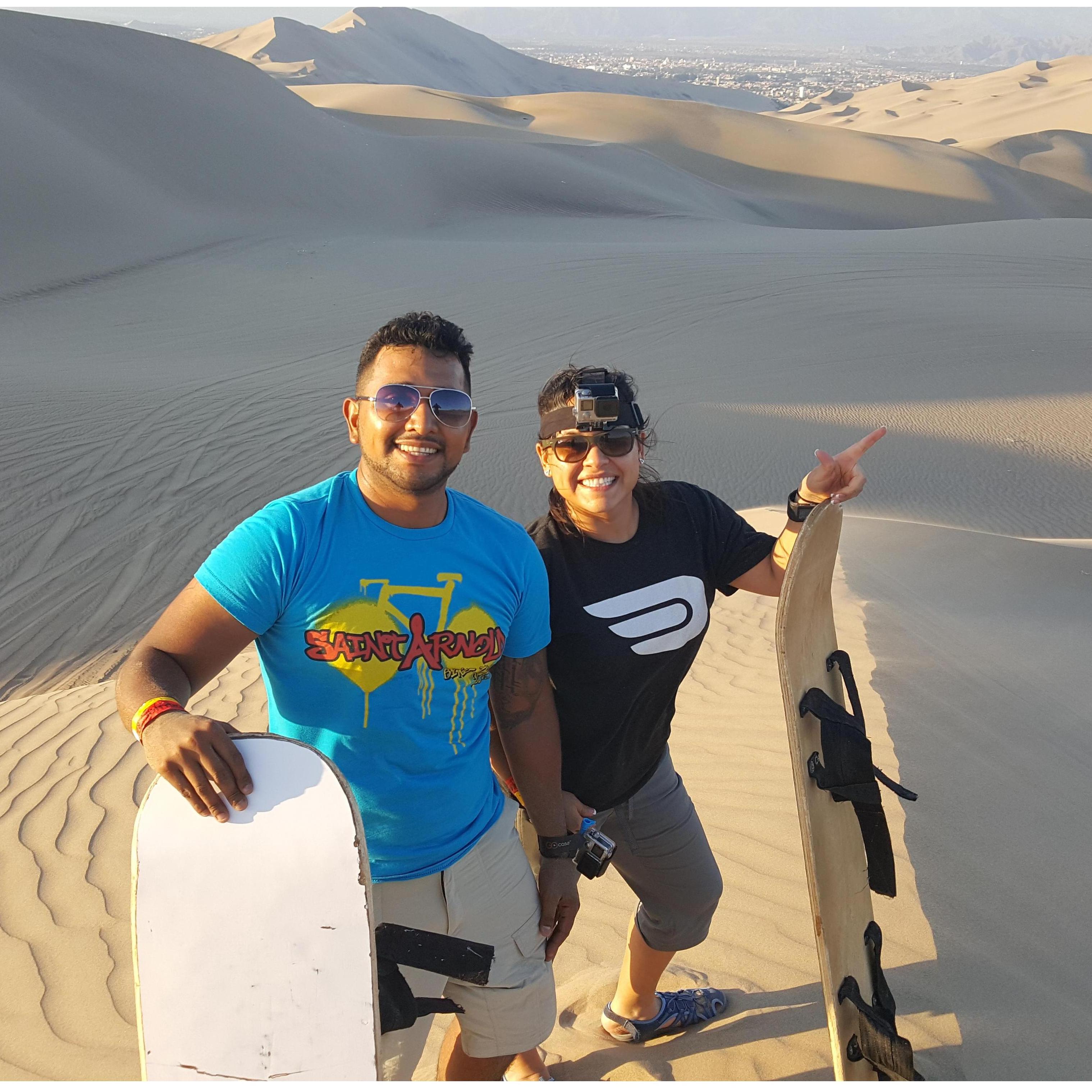 Sand surfing in Ica, Peru