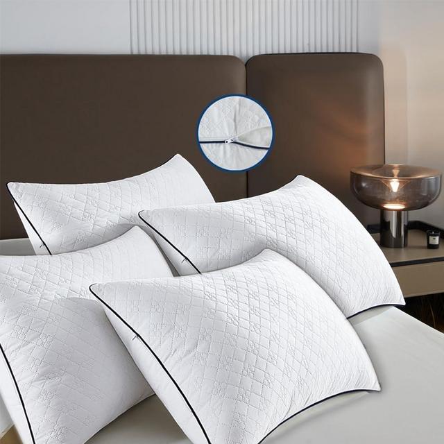 JSWF Bed Pillows for Sleeping King Size 4 Packs，Ultra Soft Fluffy ，Premium Soft Down Alternative Fill Set of 4 for Back,Zipper Opening Design,can add and Remove Filler According to Your Needs